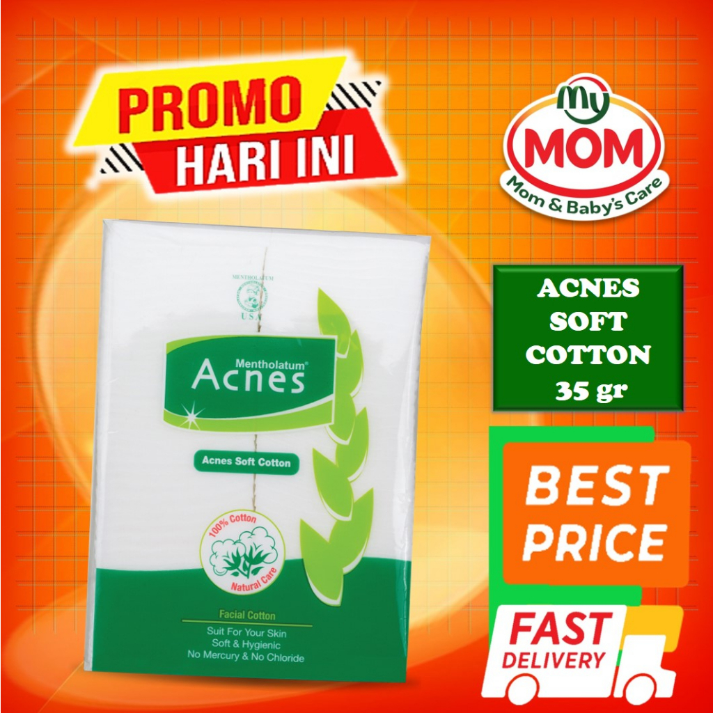 [BPOM] Acnes Soft Cotton 35 gr / Acnes facial Cotton / Acnes Kapas Kecantikan / MY MOM
