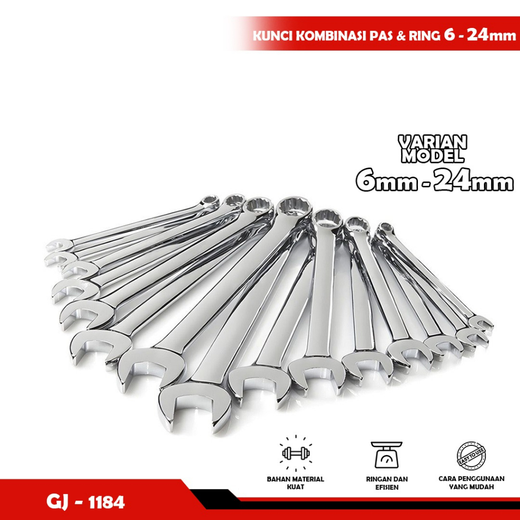 Kunci Ring Pas Berbagai Ukuran Lengkap Wrench Set Diamond - YOYOSOO