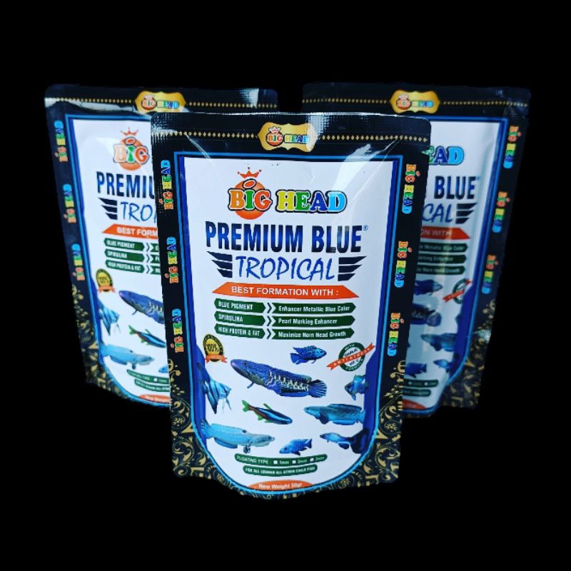 PAKAN BIG HEAD PREMIUM BLUE 50 GRAM pakan colour booster ikan hias akuarium penambah warna ikan hias aquarium