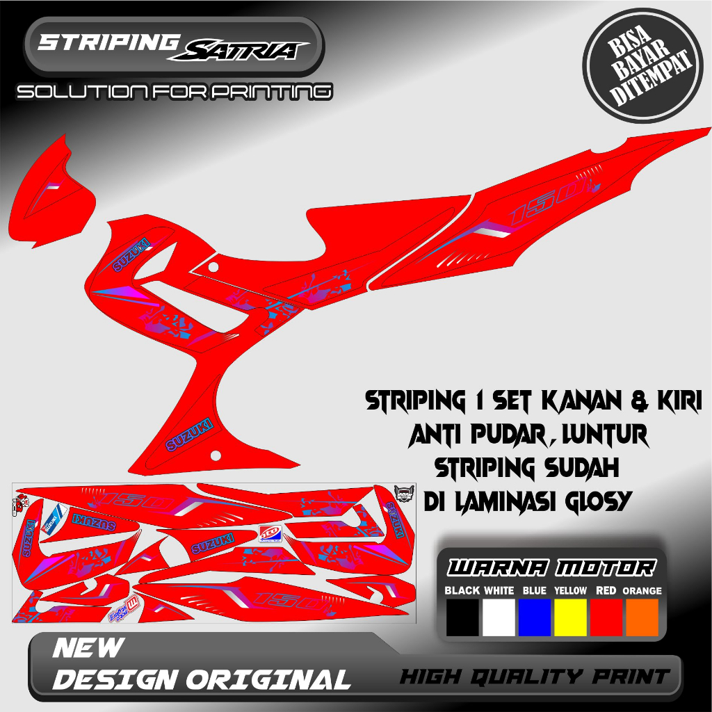 STRIPING VARIASI MOTOR SATRIA FU BARONG/CBU STICKER