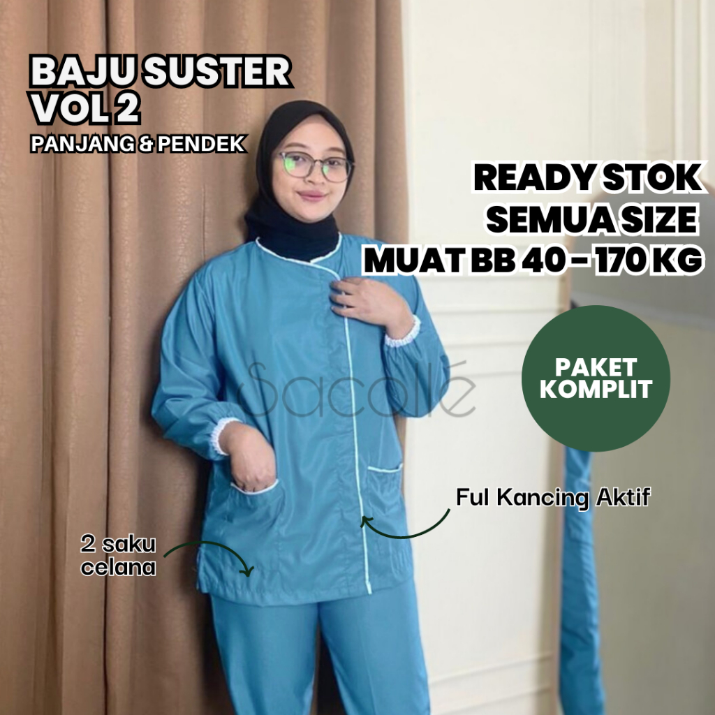 READY STOK BAJU SUSTER VOL 2 PENDEK PANJANG JUMBO / BAJU NANNY / BABYSITTER PREMIUM MURAH BIG SIZE