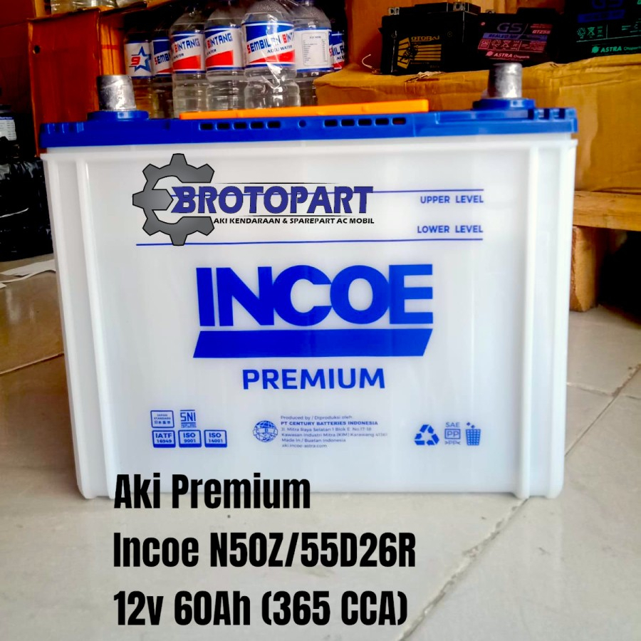Aki Mobil Isuzu Elf NKR Truk, Subaru Exiga, Hyundai Elantra Accu INCOE Premium N50Z 60Ah