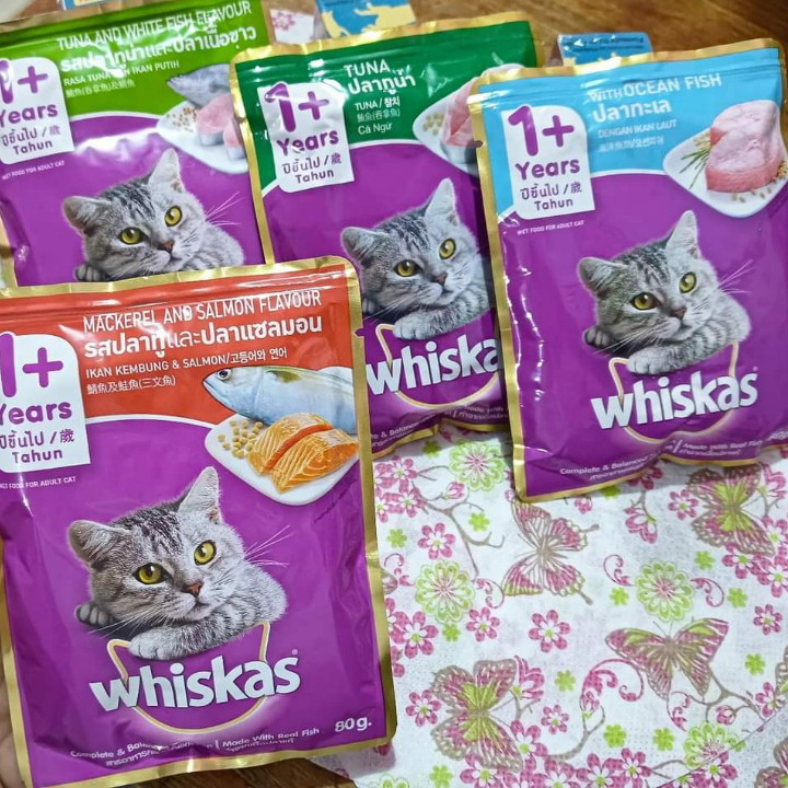 ( 24 Sachet / 1 Dus ) Makanan Kucing Whiskas Sachet Junior Tuna Pouch 80G Wet Food