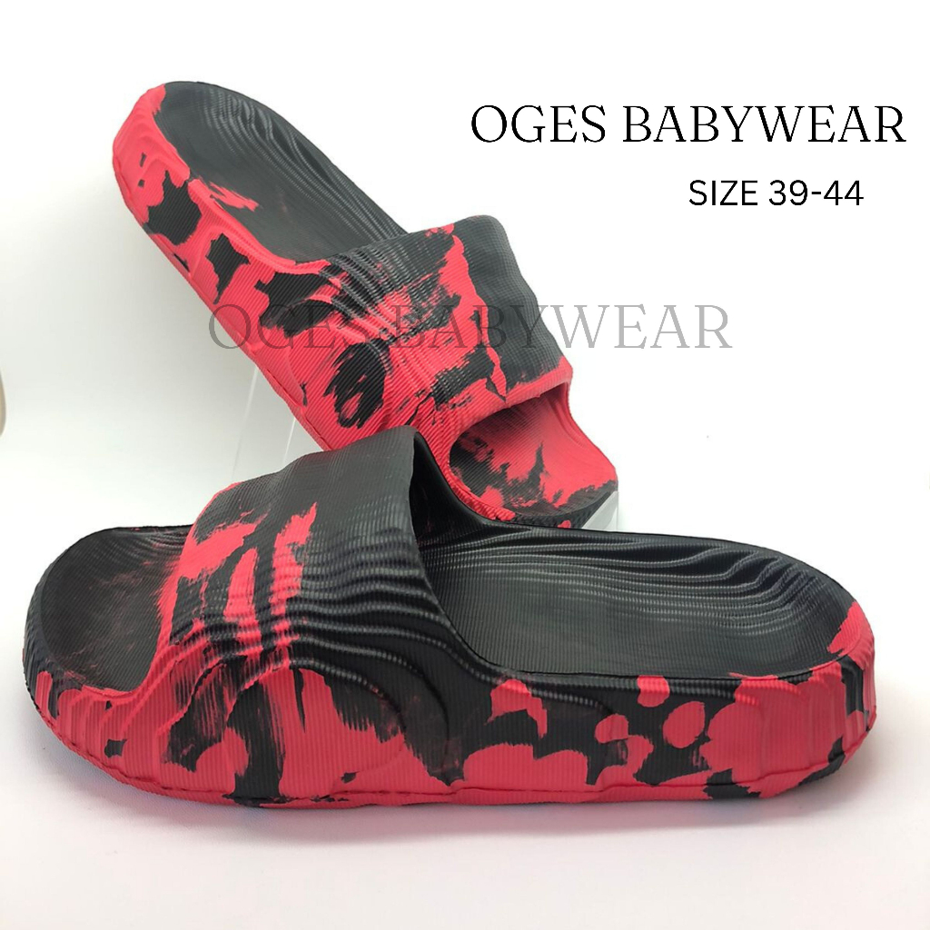 OGES - Sandal Slide Pria Motif Warna Loreng Karet Size 39-44