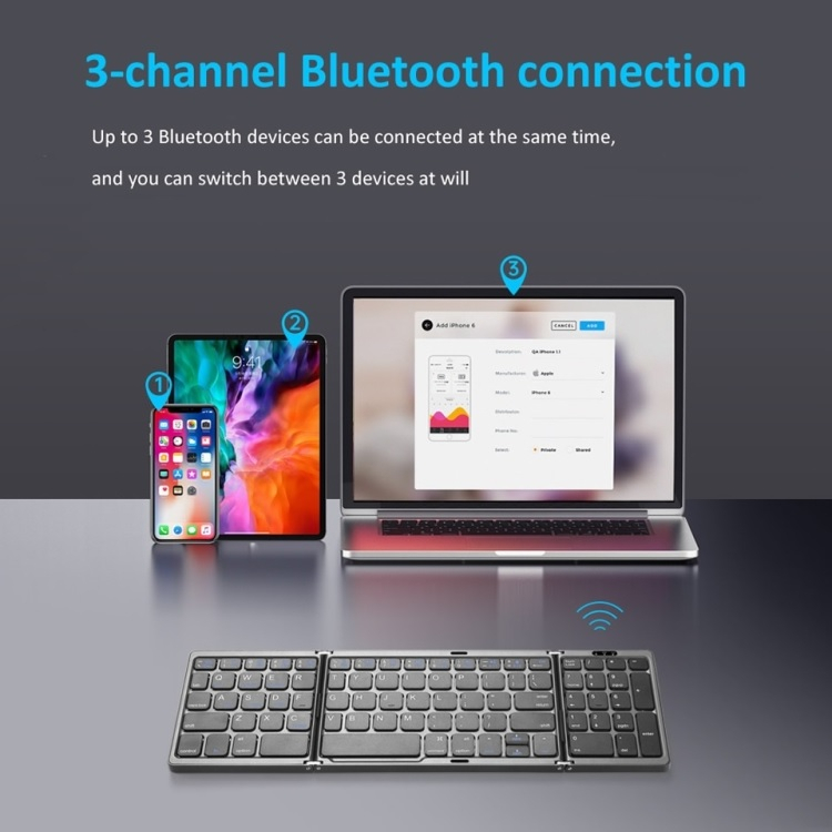 B089T - Universal Folding Portable Bluetooth Keyboard with Touchpad