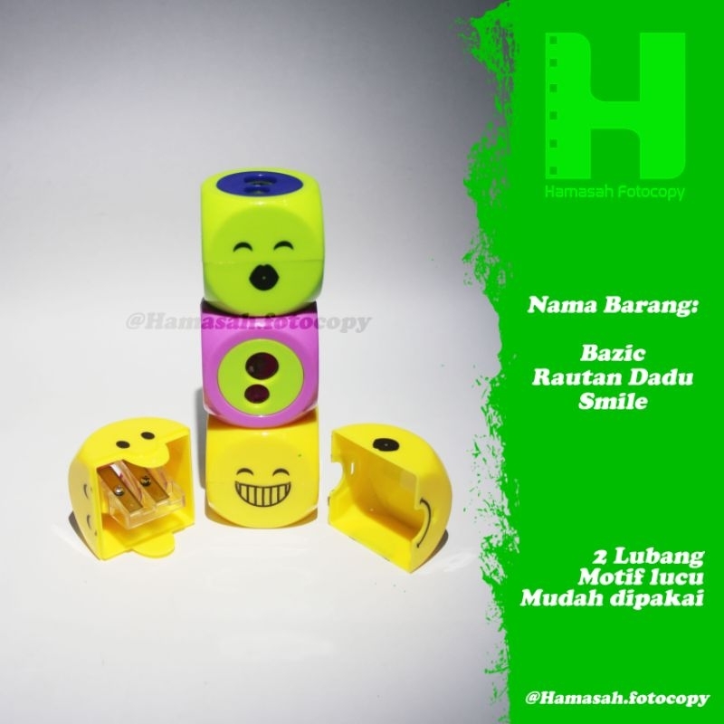 

Rautan Pensil Bazic Dadu Motif Smile / Rautan Pensil