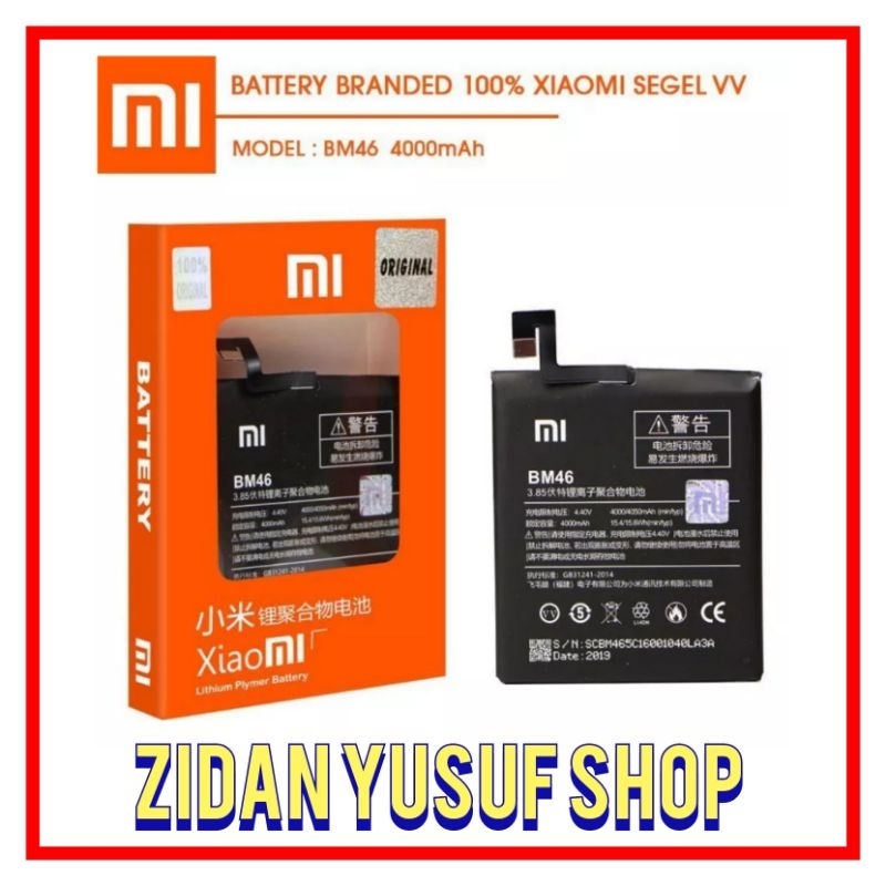 BATTERY BATRE BATRAI BATERAI XIAOMI REDMI NOTE 3 / NOTE 3 PRO BM46 ORIGINAL