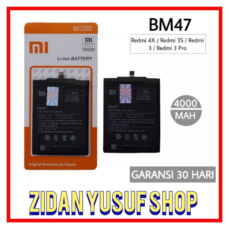 BATTERY BATRE BATRAI BATERAI XIAOMI REDMI 3 3X 3S 3 PRO REDMI 4X BM47 BATT ORIGINAL