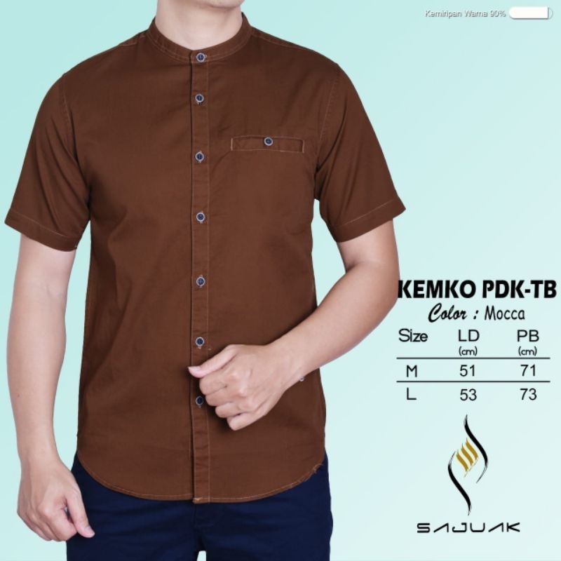 TB BAJU KEMEJA KOKO KEMKO PRIA LENGAN PENDEK KANCING FULL TWILL ORIGINAL SAJUAK