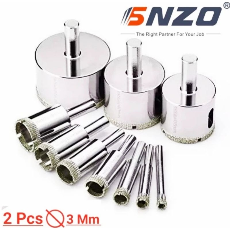 Mata Bor SNZO Diamond Glass Drill Alat Pelubang Kaca Keramik Granit 3 mm