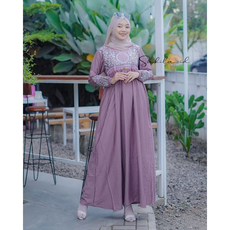 LUNA DRESS - GAMIS POLO LINEN BORDIR / GAMIS BORDIR PREMIUM / DRESS POLO LINEN PREMIUM / GAMIS LEBARAN VIRAL