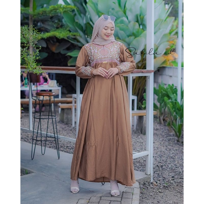 LUNA DRESS - GAMIS POLO LINEN BORDIR / GAMIS BORDIR PREMIUM / DRESS POLO LINEN PREMIUM / GAMIS LEBARAN VIRAL