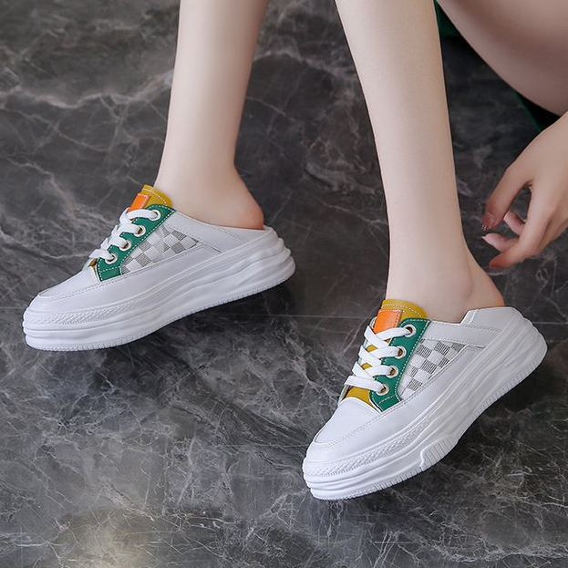 Sepatu Sneakers Wanita Tali Style Korea Shoes Casual Sepatu Cewek Kulit Sintetis Karet Mesh Free Box Satu7an SPT-21