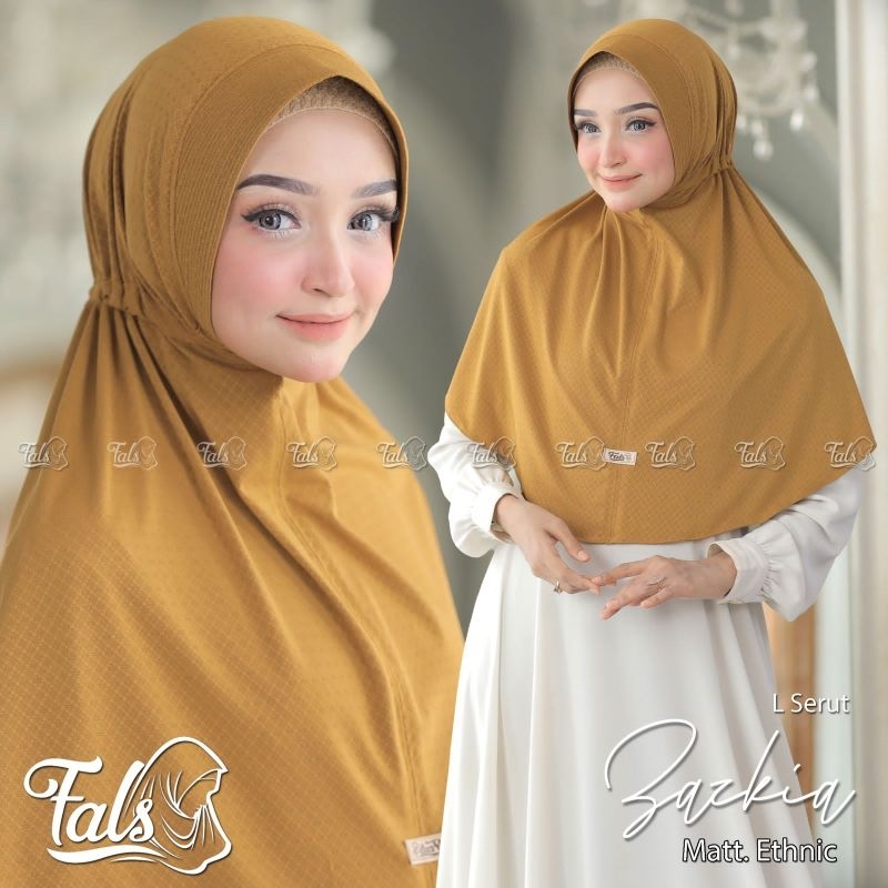 (Ori Fals) ZASKIA L••hijab instan pet serut••hijab instan jersey ethnic