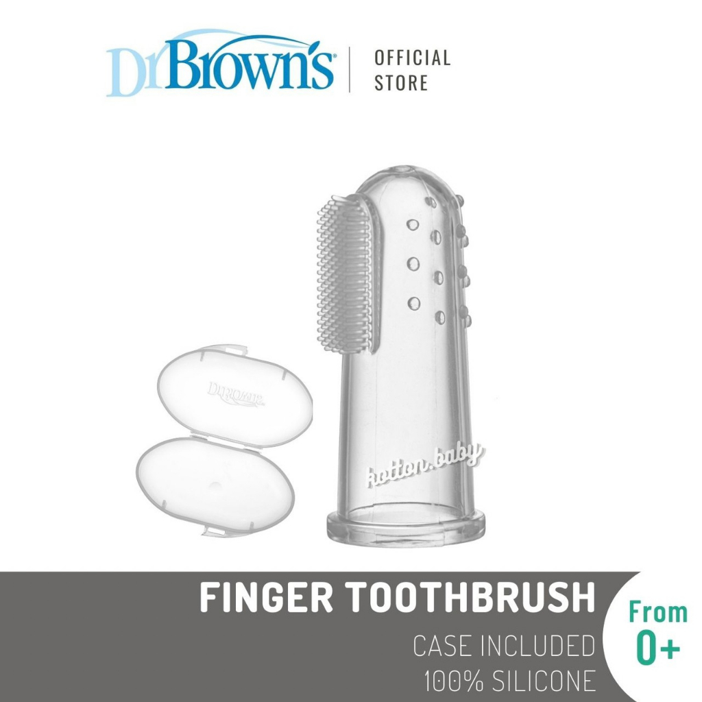 Dr.Brown's Silicone Finger Toothbrush with Case / Toothbrush Bayi / Sikat Gigi Bayi / Sikat Lidah Bayi