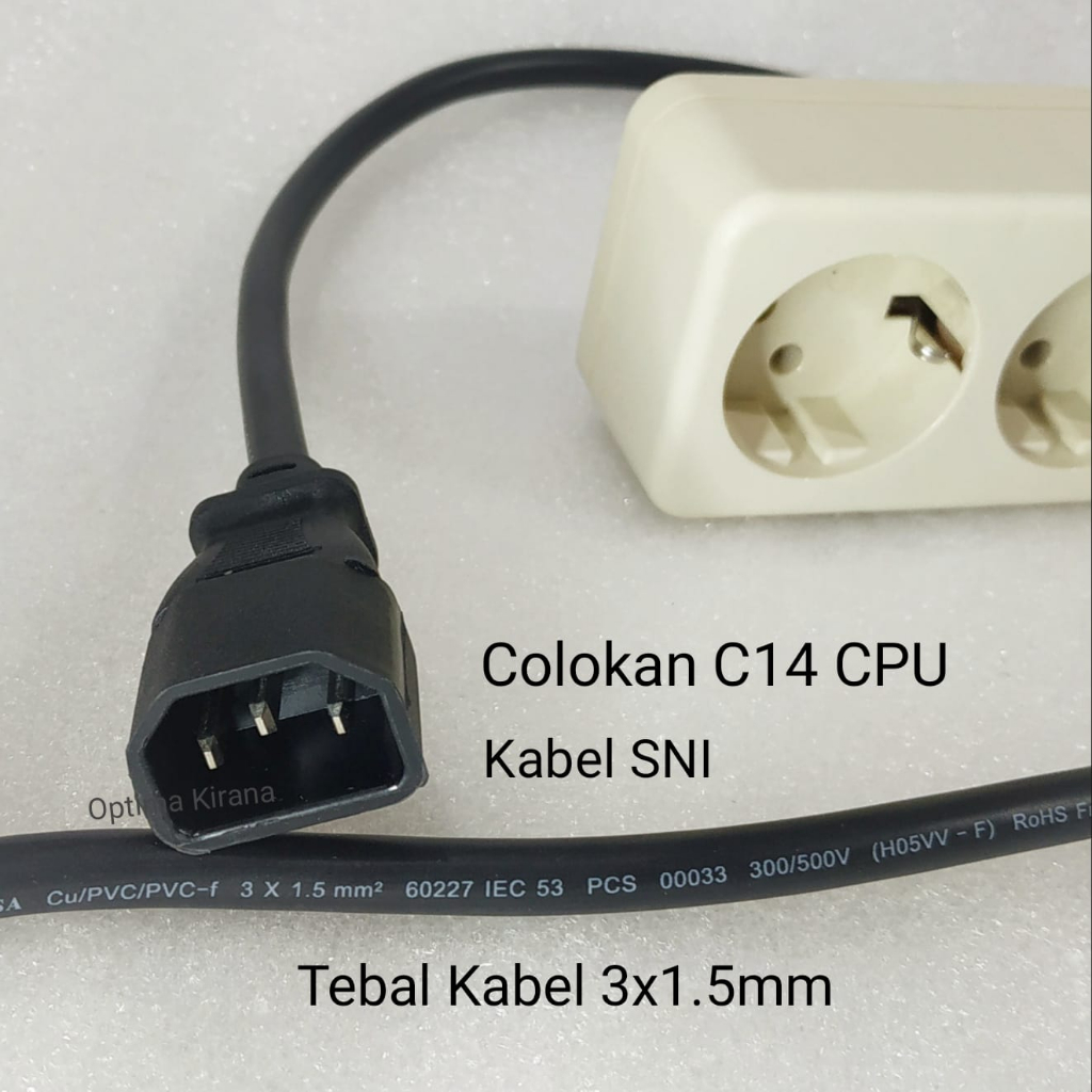 Kabel Colokan Soket IEC320 C14 to CEE 7/7 Stop Kontak Arde UPS APC PDU