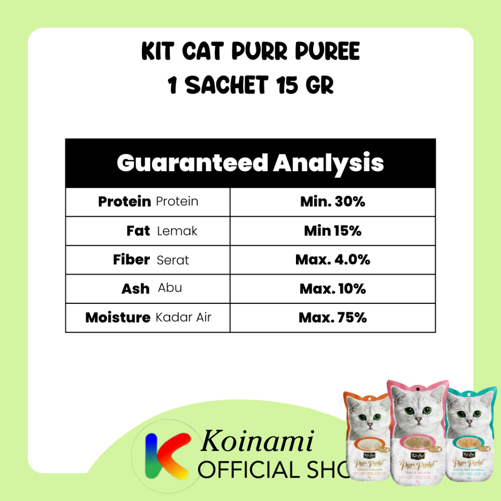 Kit Cat Purr Puree 1 Sachet 15gr - Snack Kucing - Snack Creamy Kucing - Cemilan Kucing - Cemilan Creamy Kucing