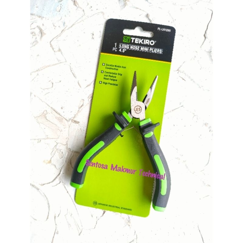 TEKIRO 4.5&quot; Tang Lancip Runcing Buaya Long Nose Mini Pliers 4.5 Inchi