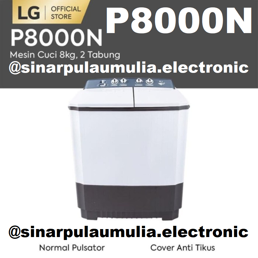 LG Mesin Cuci Manual 2 Tabung 8 KG - P8000N / P 8000 N / P 8000N / P8000
