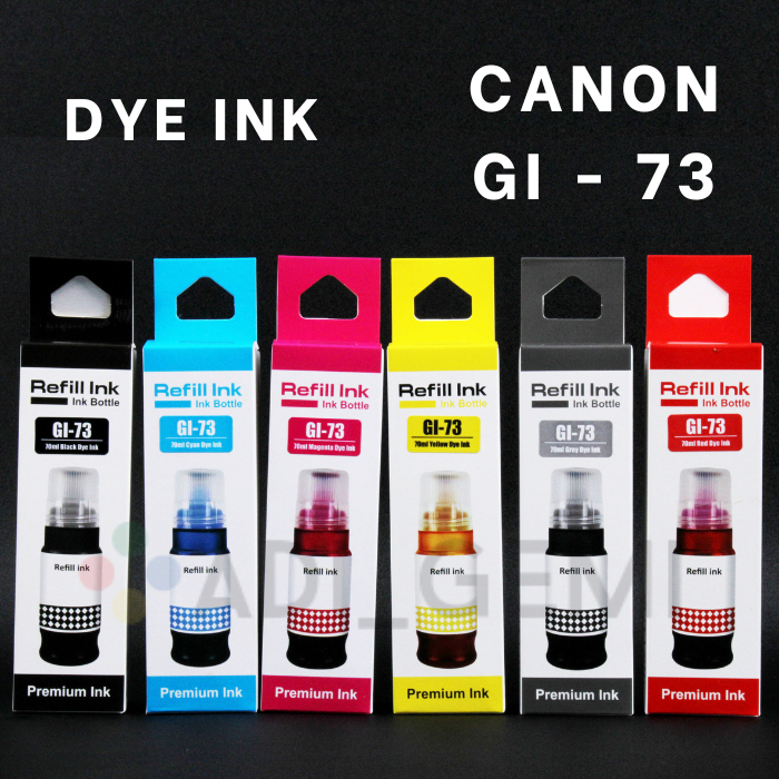 Tinta Refill Canon GI-73 BCMY GreyDye RedDye - 70ml - GI-23 GI-53 GI-73 G570 G670