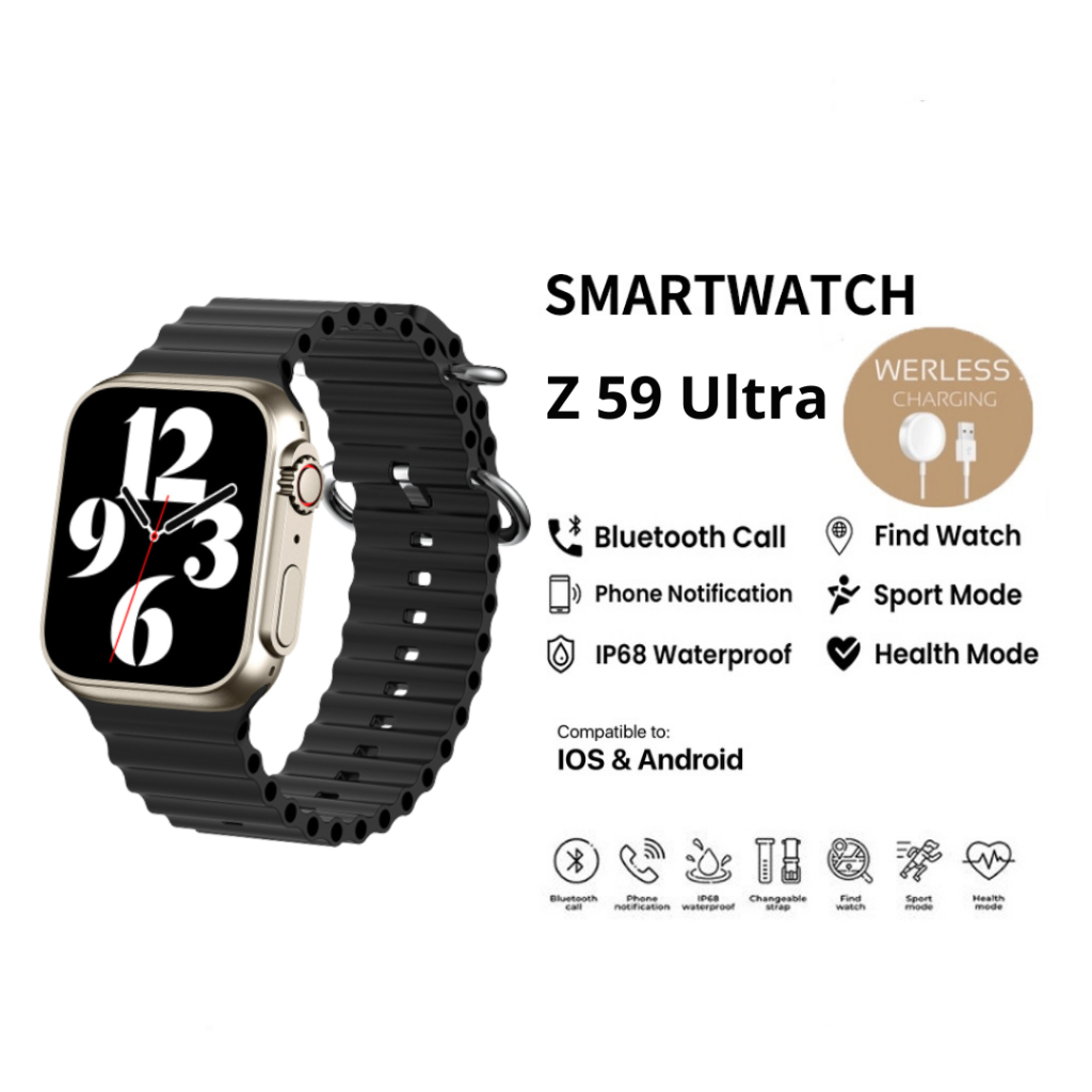 Smartwatch Series 8 Ultra Z59 Iwo Nfc IP68 Pria Wanita Jam Tangan Pintar Bluetooth