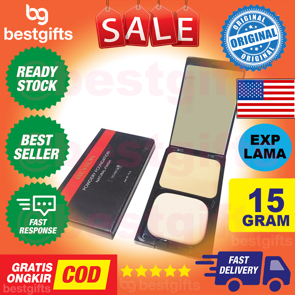 REVLON NATURAL FINISH POWDERY FOUNDATION TOUCH AND GLOW  MAKE UP ALAS BEDAK PADAT MATTE POWDER 15 GRAM - 02 IVORY