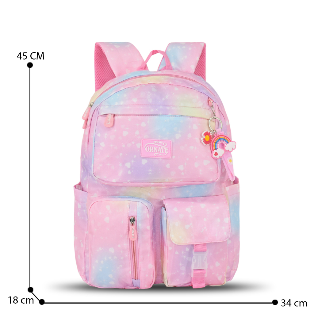 Newtonkids - Tas Sekolah Ornate Pelangi Lock Asetal/Tas Ransel Sekolah SD/Tas Fashion Anak/Tas Anak Import