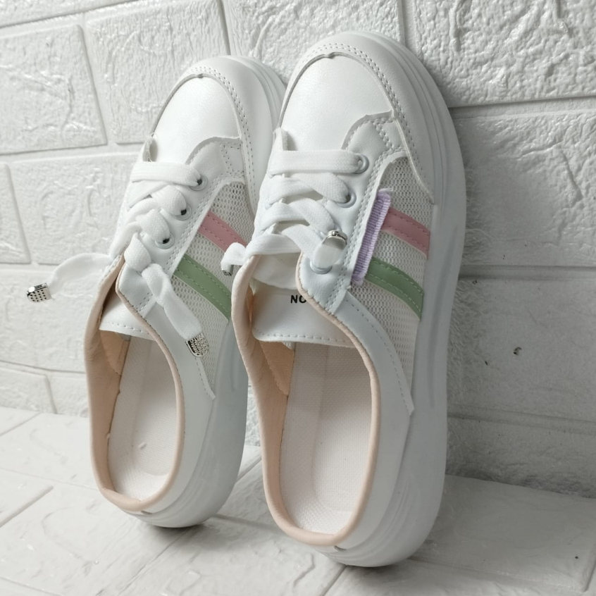 AND / COD / Sepatu Slip On Wanita Import Sepatu Sandal Putih Murah Sepatu Sandal Jalan Perempuan Kasual SPT-22