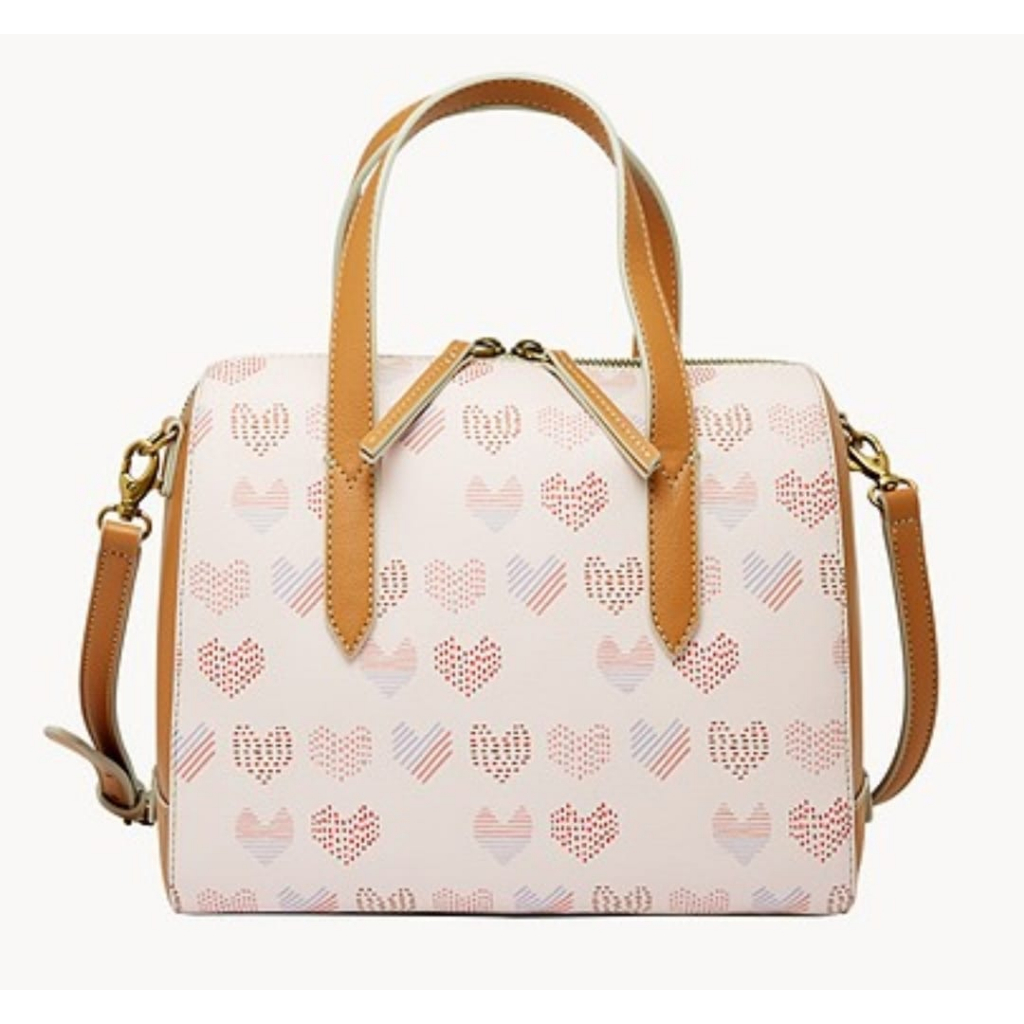 tas BRANDED sydney satchel anggora- natural brown-navy multi heart