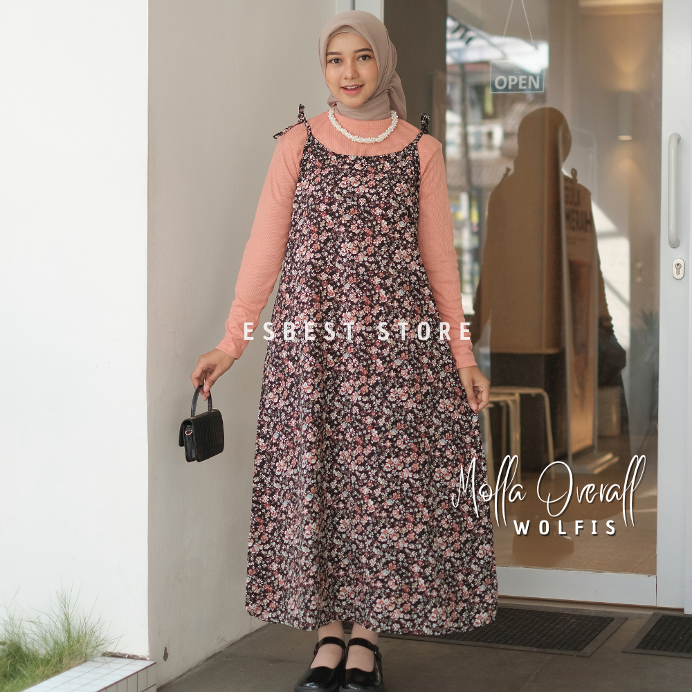 MOLA OVERAL DRESS MOTIF / OVERALL DRESS MOTIF FLORAL OVERSIZE KOREAN STYLE