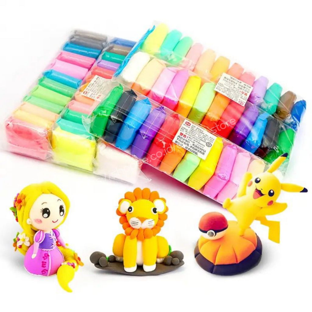 ELITEE 12 in 1 Clay Polymer Super Light Rainbow / Clay Warna Mainan Lilin Plastisin Clay Anak 12 in 1 Murah!