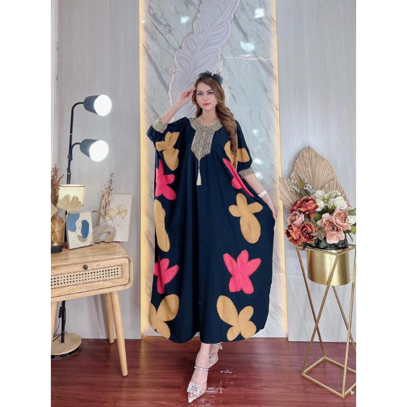 KAFTAN JUMBO XXL MOTIF LUKIS BINTANG