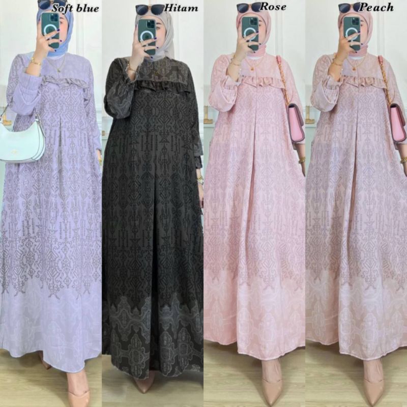 Gamis Maxmara silk Motif original new safa dress premium