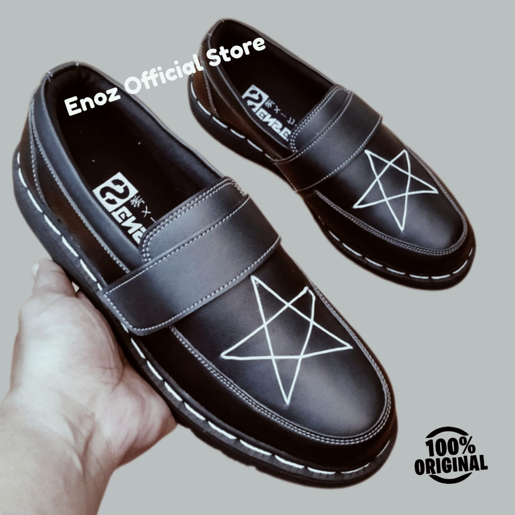 Sepatu Docmart Pria Pantofel Loafers Pria Kulit Sinthetic Kasual Formal Slip On Moccasin Hitam Slop Cowok Ori