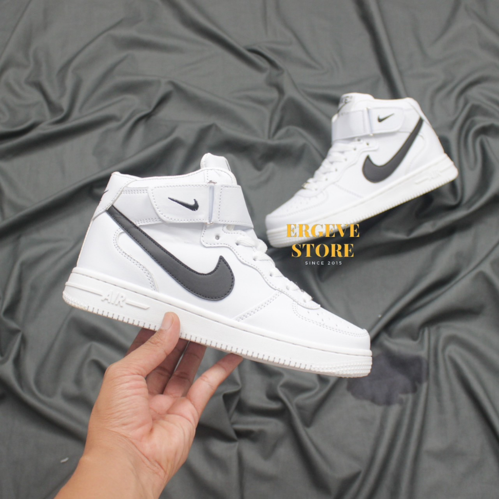 MAN &amp; LADIES SEPATU PUTIH AIR FORCE 1 LV8 MID HI PUTIH POLOS WANITA PRIA SNEAKERS WHITE