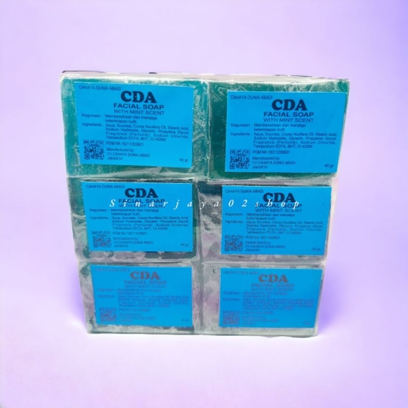 12 pcs - Sabun CDA Biru Batang With Mint Scent Bpom 40gr