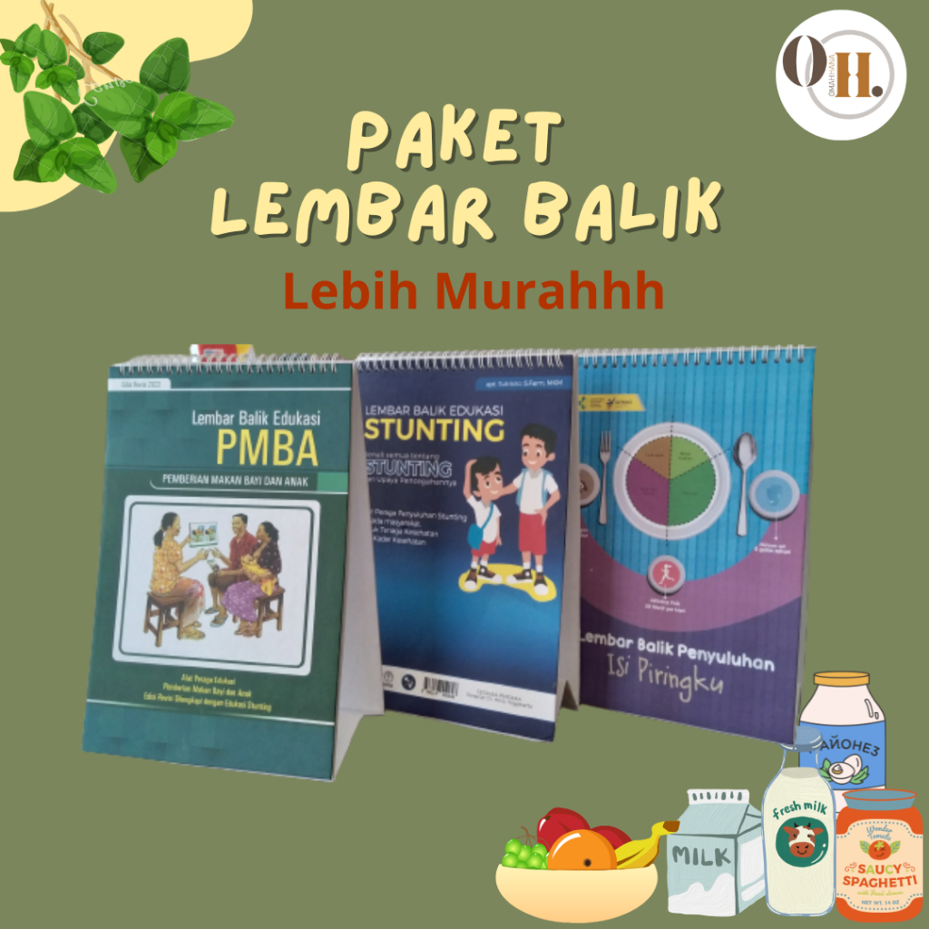 Paket Lembar Balik PMBA, Stunting, Isi Piringku - Gizi - Paket Lembar Balik Kesehatan Murah