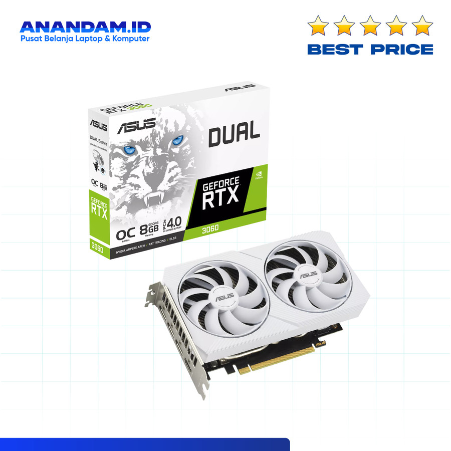 VGA ASUS Dual GeForce RTX 3060 White OC Edition 8GB GDDR6