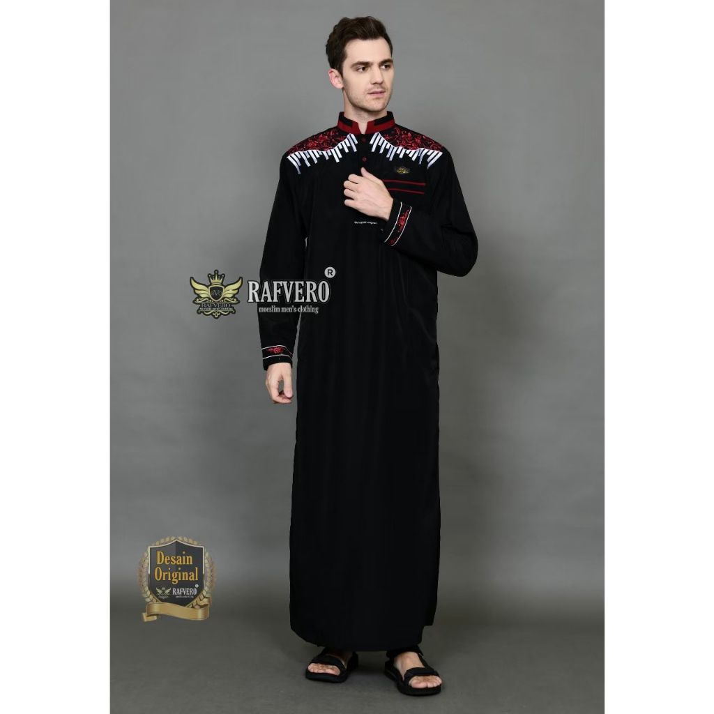 Baju gamis pakistan pria - jubah pria bordir - koko pria dewasa - FREE PECI &amp; TASBIH