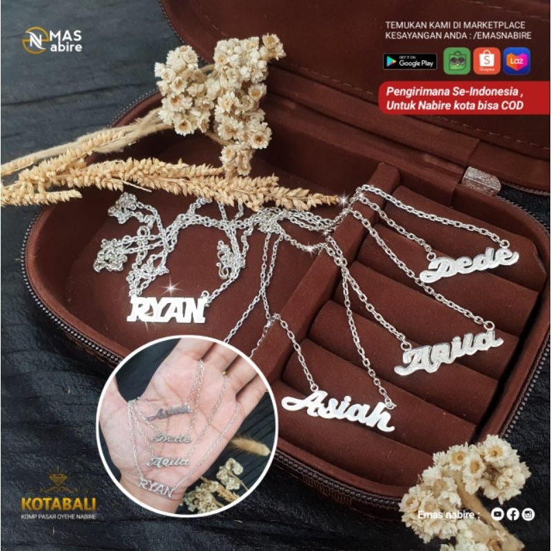 Kalung Nama Perak Asli | Emasnabire