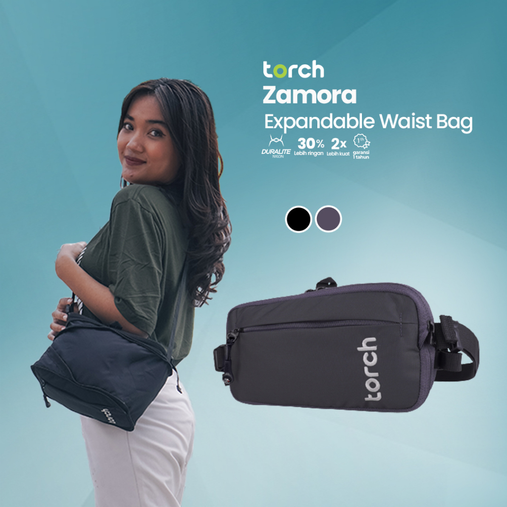 TORCH Zamora Slim dan Expandable Waistbag to Sling Bag - Slingbag Tas Pinggang Selempang Serba Guna Kapasitas Besar