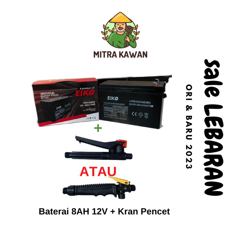 Baterai aki sprayer 12V/ 8Ah 9Ah EIKO DRAGON + BOX (semua merk sprayer)