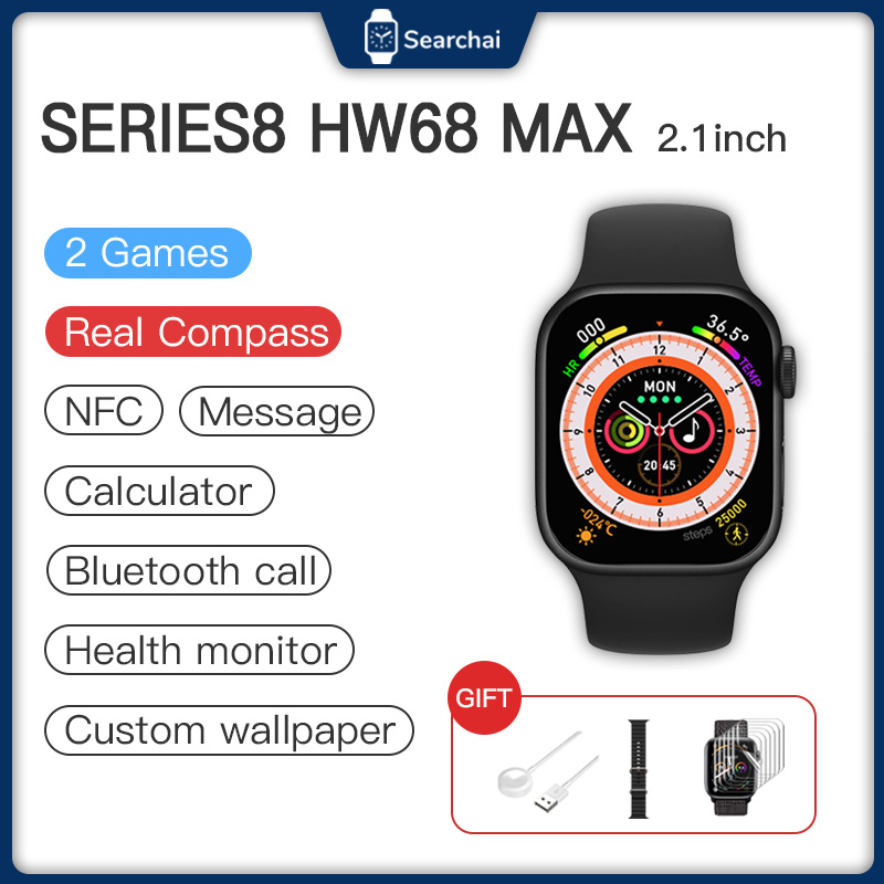 Series8 49MM HW68 MAX SmartWatch 2.01 Full touch  Dock Compass/2Games+NFC Bluetooth Call Life Waterproof Long Standby Watches Heart Rate Fitness Tracker