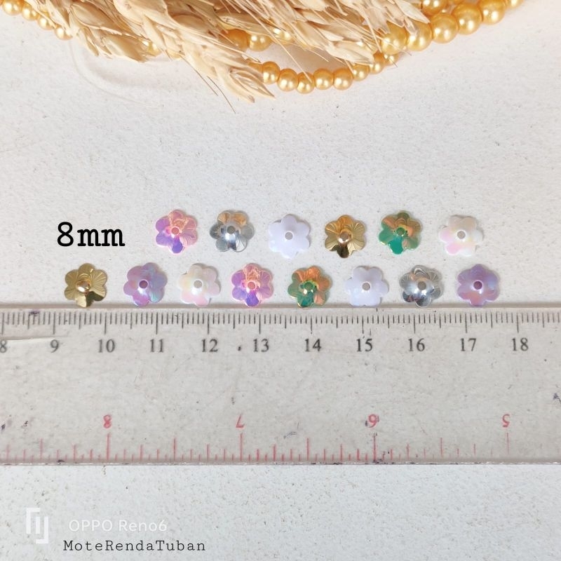 Aneka payet piring bunga 8mm