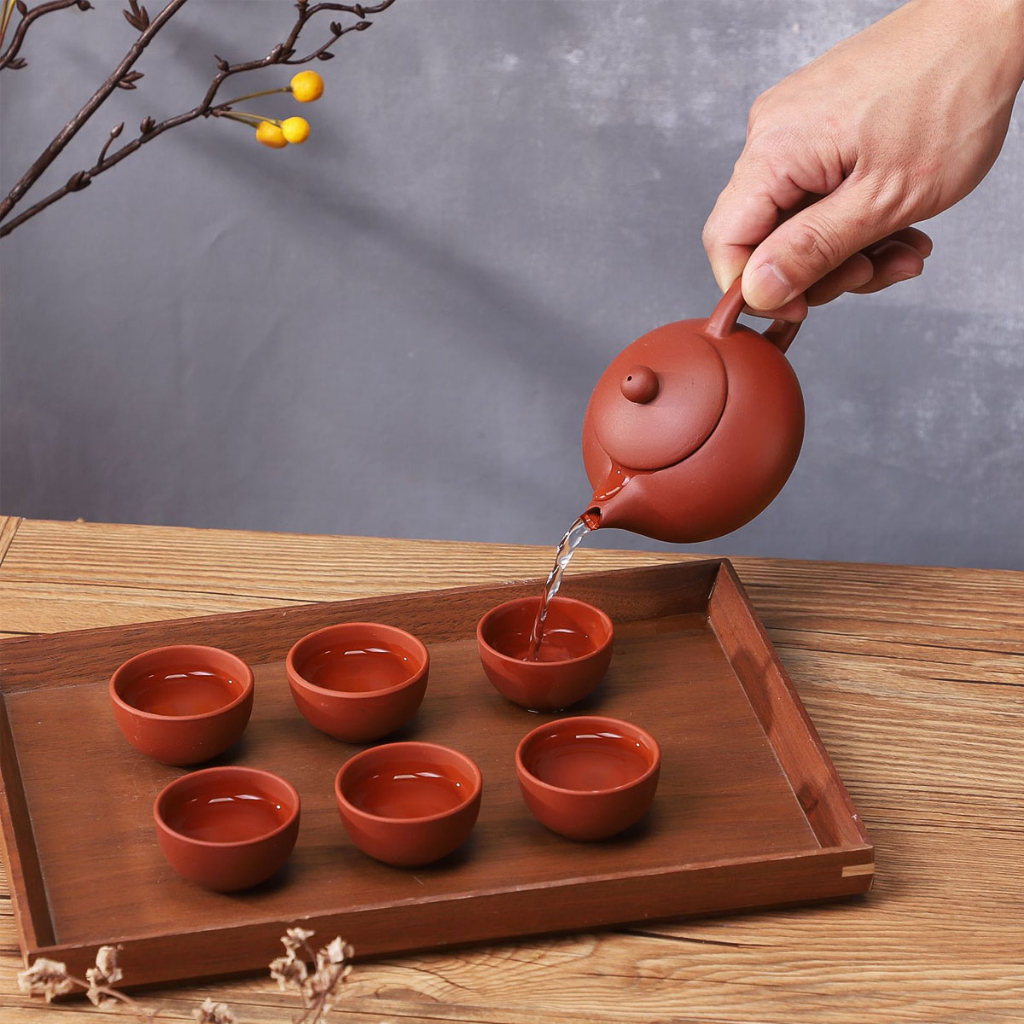 NEXXIO CHINESE TEAPOT SET CERAMIC 6CUP CANGKIR SET TEH CHINA TRAVEL SET TEKO CANGKIR TEH SET