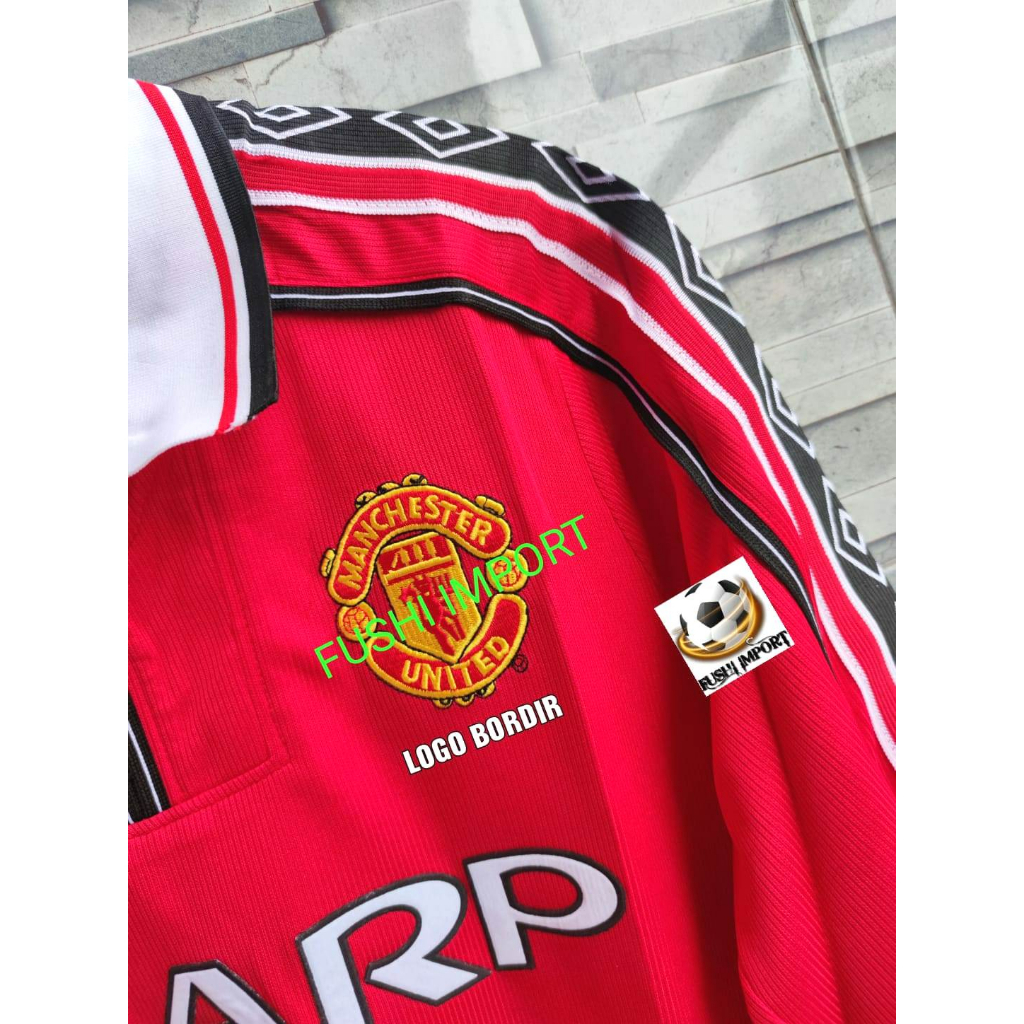 RETRO | Jersey Baju Bola MU Home SHARP 1999 Lengan Panjang Long Sleeve Grade Ori