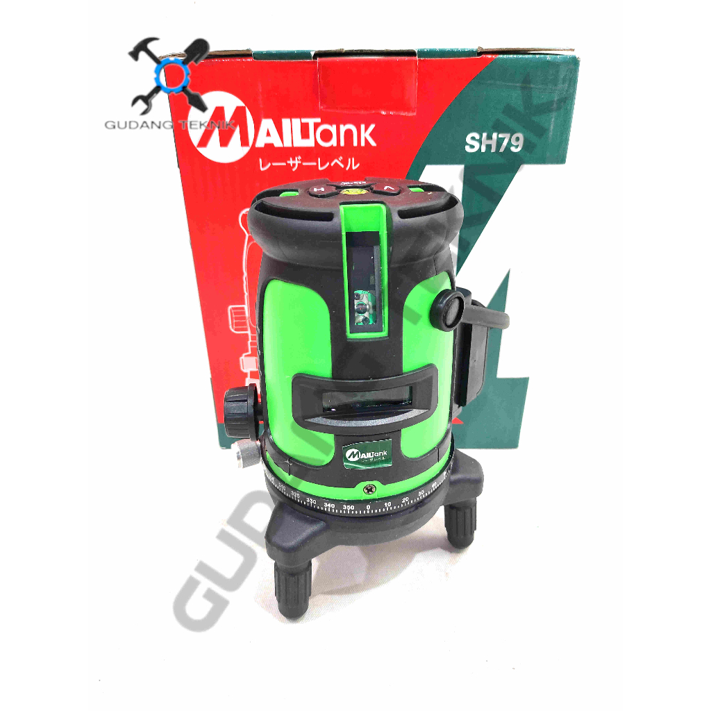 (MAILTANK) Waterpass Laser 4 Line Level CORDLESS SH79 MAILTANK / Waterpas Garis Siku Laser BATERAI - Leveling Line Water SH 79 SH-79 MAILTANK