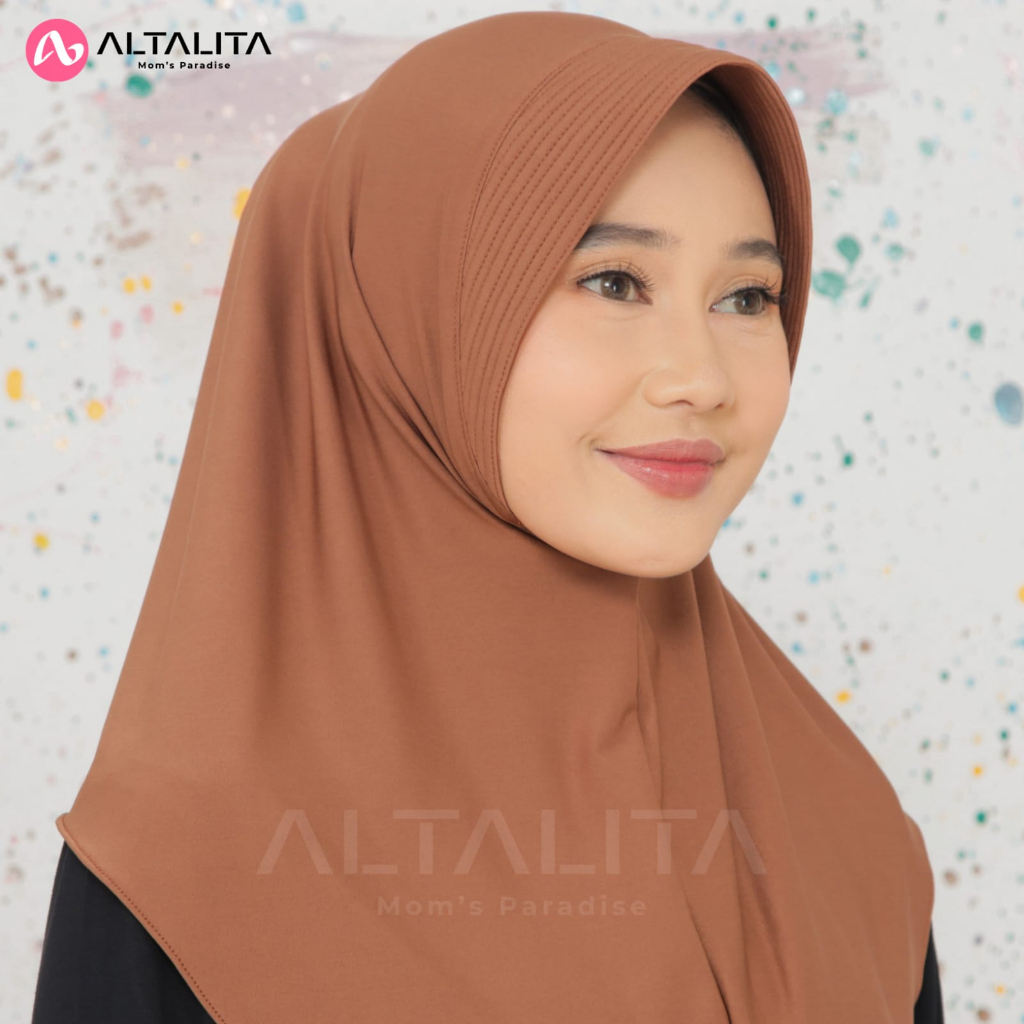 Altalita - Jilbab Instan Qiara Penguin Hijab Bergo Jersey Premium Ukuran S Kerudung Sporty Instant Menutup Dada Cocok Untuk Sekolah Olahraga Volly Futsal Senam dan Sehari-Hari