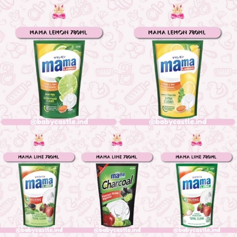 [BABYCASTLE] TERBARU 680ml  Sabun Pencuci Piring Mama Lemon Jeruk Nipis / Lemon & Daun Mint / Mama L