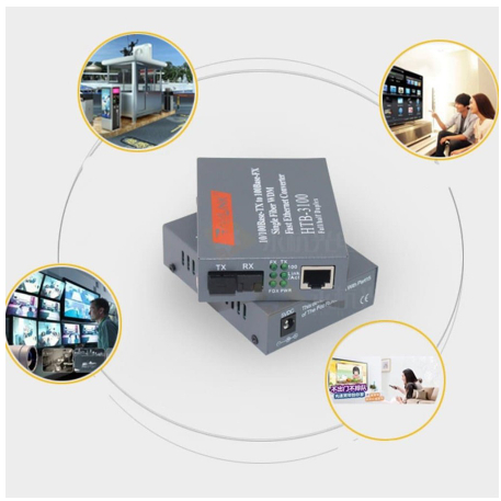 HTB3100 A+B Fiber Optic Optical Media Converter HTB-3100 Netlink 10/100Mbps RJ45 Single Mode 25KM